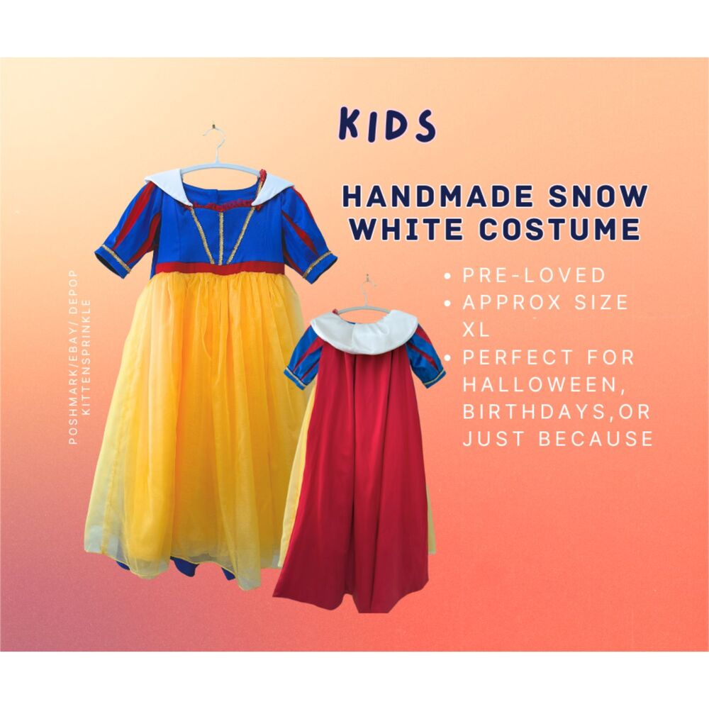 Handmade Kids Snow White Princess Costume